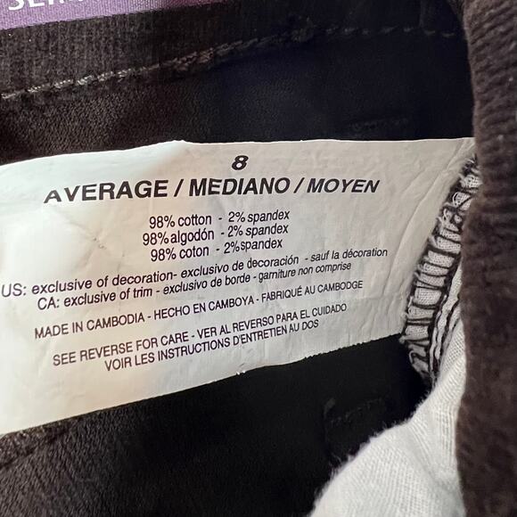 Gloria Vanderbilt Amanda 2.0 Slim Leg Brown Corduroy Pants 8 - Picture 10 of 10